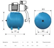 Гидроаккумулятор Reflex HW 100, 1", для системы водоснабжения, арт.7200350