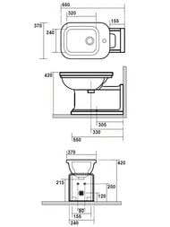���� ���������� Kerasan Waldorf 4120K1bi/cr*1 650�370�420 ��������� ��� ���������, �����