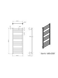 GROTA VENTO ����������������� "�������" ������������� 480x1200 RAL9005