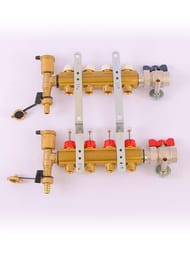Коллекторная группа Tiemme 4 вых. 1" x 3/4 с термометром 3870012(3875G060504)