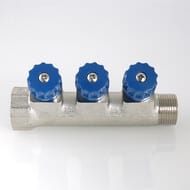 Коллектор VALTEC 1" на 3 подв.с вентилями 1/2"Н никель VTc.560.N.0603