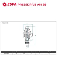 Блок автоматики Espa PRESSDRIVE AM 2E 230 50/60 014614/REP, угловой, контроль потока 205333/205334/205700
