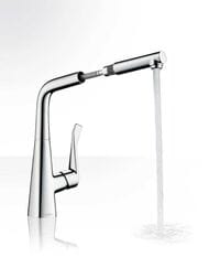 Смеситель Hansgrohe Metris M71 для кухни 320мм вытяжной излив 1 тип струи сталь 14821800 — изображение 3