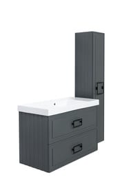 Шкаф-пенал La Fenice Cubo Grigio 30 см (300х300х1610) серый матовый FNC-05-CUB-G-30