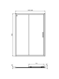 Душевая дверь Ideal Standard CONNECT 2 (1400х1950) откатная, профиль мат черный/стекло проз. K9278V3
