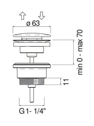 Донный клапан NOBILI нажимной, G1 1/4", красное золото AV00110/11RCP — изображение 2
