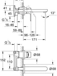 ��������� ��� �������� Grohe BauEdge 20474000 ������������, �������������, �� 2 ���������, ����:����