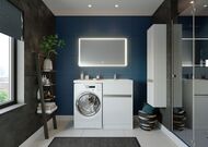 Раковина Aquaton Лондри 120 1A72243KLH010 1200x500x150  д/стир.маш., литой мрамор, чаша справа, белая