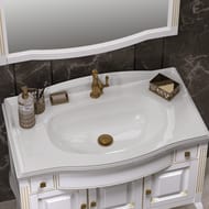 Тумба с раковиной Opadiris Лаура 100 (1000х940х540) белый мат./зол. пат.Z0000007090+10.210.01000.001
