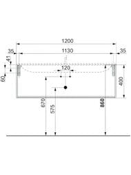 ����� ��� �������� Keuco Plan 1200�490�400 ���������, 1 ����, �������� 32981110000