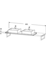 ���������� Duravit L-Cube 800�550�45 2 ������, ����� ������ LC103C02222