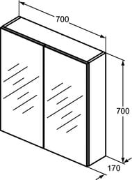 �������-���� Ideal Standard MIRROR&LIGHT (700�700�170) � ������������� �������� T3590AL