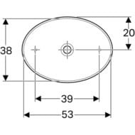 Раковина Geberit VariForm (550х400) накладная, без отв. под смеситель, без перелива 500.771.01.2