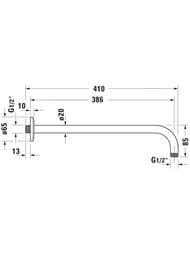 ��������� ��� �������� ���� Duravit UV0670028046 ������� ��������, 410 ��, ������ �������