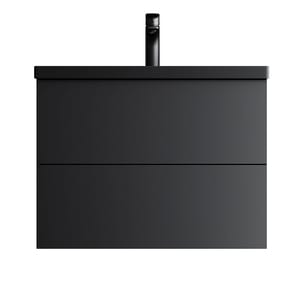 Тумба под раковину AM.PM Gem, подвесная, 75 см, 2 ящика, черный мат. M90FHX07522BM