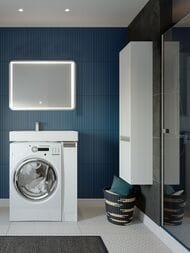 Тумба под раковину AQUATON Лондри 20 1A236101LH010 180x496x882 мм, для стиральной машины, 1 ящик