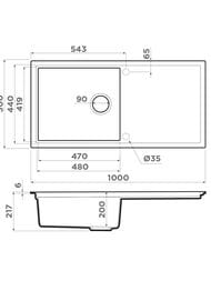 ����� Omoikiri SINTESI 100 GB (1000�500�217��) ������������, ���� ������ 4997125