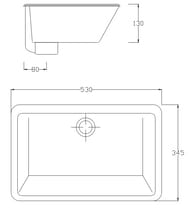 Раковина встраиваемая ArtCeram Gea 530х345х130 белая GEL0010100