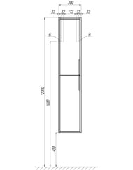 %Шкаф-колонна AQUATON Рико 1A216603RIB90 300x273x1542 подвесная, 2 дверцы. белый глянец/ясень фабрик