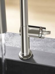Смеситель Hansgrohe Talis M54 для кухни 210 вытяжной душ, поворотный излив 2jet sBox сталь 72801800 — изображение 4