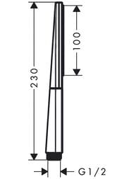 Чертёж Ручной душ Hansgrohe Rainfinity 100 1jet stick, шлифованная бронза 26866140