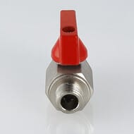 Кран дренажный VALTEC 14х1/4"Н со штуцером, красная рукоятка VT.435.N.02