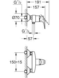 ��������� Grohe BauFlow 23755000 ��� ����, ������������, ���������, ����