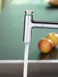 Смеситель Hansgrohe Metris Select M71 для кухни 200 вытяжной душ, на 2 отверстия, хром 73819000 — изображение 2