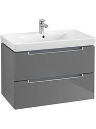 Тумба под умывальник Villeroy & Boch Subway 2.0 (787х520х449) подвесная, 2 ящика,сер глянец A69600FP — миниатюра 1