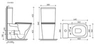 Унитаз-компакт Ceramicanova Cubic 840х380х640 безободковый, сиденье микролифт, белый CN1803