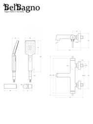 Смеситель для ванны/душа BelBagno ACQUA-VASM/DFS-CRM однозахватный, с душ. гарнитуром, хром — изображение 4
