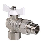 Кран угловой с американкой 1/2"ВН VALTEC BASE белая бабочка VT.228.NW.04
