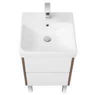 %Тумба под умывальник AQUATON Сканди 45 1A251601SDZ90 432x427x522 2 ящика, белый глянец/дуб рустика