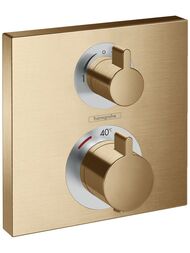 Смеситель Hansgrohe Ecostat Square встраиваемый, термостат, 2 потребителя, шлифов бронза 15714140 — миниатюра 1