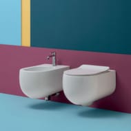 Биде подвесное Kerasan Flo 312301 540х370х300 с отверстием под смеситель, крепеж, белый глянец