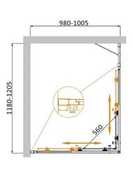 ������� ������ CEZARES MOLVENO (1180-1205x980-1005�1950) AH-21-100+20-P-Cr ������ ����������/����