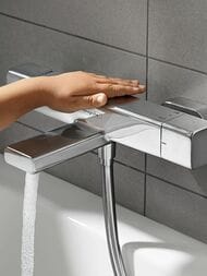 Смеситель Hansgrohe Ecostat E 15774000 для ванны термостат, настенный монтаж, излив 183мм, хром — изображение 4