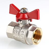Кран шаровый 3/4"ВВ VALTEC BASE красная бабочка VT.217.N.05