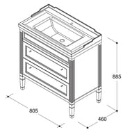 ����� ��� �������� Caprigo ������� ����� 80 bianco antico 820�883�480 � 2 ������� 33315-�002