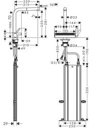  Hansgrohe Aquno Select M81   250  , 2jet sBox  73830800