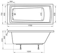 Ванна акриловая RAVAK DOMINO PLUS 170х75 белая