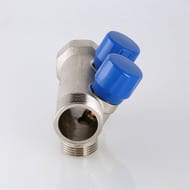 Коллектор VALTEC 1" на 2 подв.с вентилями евроконус 3/4" никель  VTc.560.NE.060502