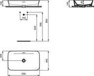 ���������� IPALYSS Ideal Standard (650�400�145) ���������, � ���������, ���� powder E1887X8