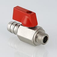 Кран дренажный VALTEC 14х1/4"Н со штуцером, красная рукоятка VT.435.N.02