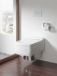 Унитаз подвесной TOTO SG Series (с панелью хром) сиденье с плавным закрыванием (390x582x339) белый CW512YR+TC501CVK+7EE0007