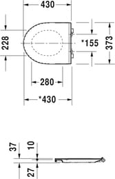 Сиденье для унитаза DURAVIT DuraStyle белое, петли нерж. сталь 0020710000