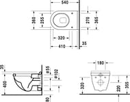 Унитаз подвесной DURAVIT STARCK 3 365х540х355 вертикальный смыв 2200090000