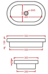 Раковина ArtCeram Fuori Scala 350х580 врезная/накладная, зеленый шалфей TFL033 44;00