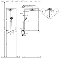 Душевая система Hansgrohe Raindance Select S 300 2jet Showerpipe с термостатом,хром 27133000