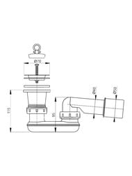 Сифон для душевого поддона Alcaplast A461 D50 пластик, вых.40/50